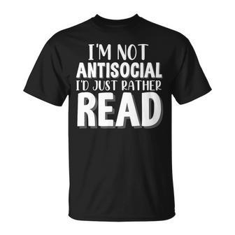 Introverts Im Not Antisocial Id Just Rather Read T-shirt - Thegiftio UK