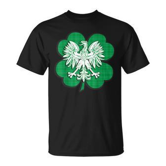 Irish Polish Family Heritage Shamrock Shirt St Patricks Day Unisex T-Shirt | Mazezy