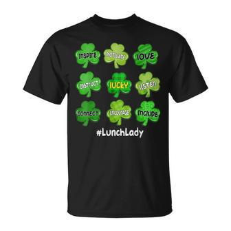 Irish Shamrock Inspire Love Lucky Lunch Lady St Patricks Day T-Shirt - Seseable