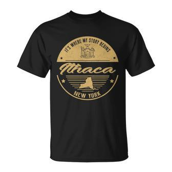 Ithaca New York Its Where My Story Begins Unisex T-Shirt - Seseable