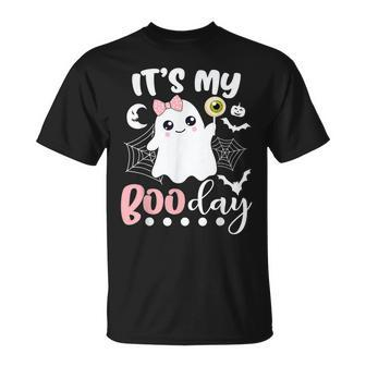 Its My Boo Day Cute Halloween Birthday Ghost Pink Bow V2 T-shirt - Thegiftio UK