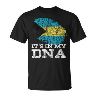 Its In My Dna Bahamian Fingerprint Proud Bahamas Flag T-Shirt - Seseable