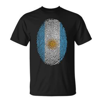 Its In My Dna Fingerprint Argentina Flag Pride Sun Of May T-shirt - Seseable