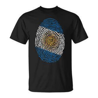 Its In My Dna Fingerprint Argentina Flag Pride Sun Of May T-shirt - Seseable
