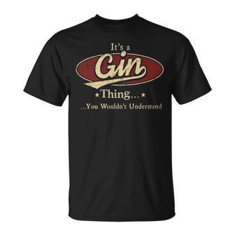 Its A Gin Thing You Wouldnt Understand Shirt Personalized Name Shirt Shirts With Name Printed Gin T-shirt - Thegiftio UK