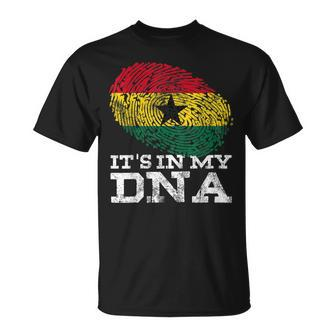 Its In My Dna Ghanaian Gifts African Roots Proud Ghana Flag Unisex T-Shirt | Mazezy