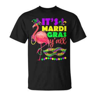 Its Mardi Gras Yall Flamingo Louisiana Mardi Gras Women Kids T-Shirt - Seseable