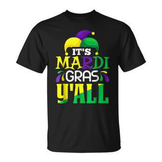 Its Mardi Gras Yall Jester Hat Mardi Gras Festival Party T-Shirt - Seseable