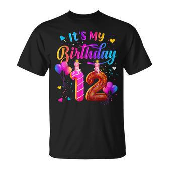 Its My 12Th Birthday Doughnut Happy 12 Years Old Girl Kids Unisex T-Shirt | Mazezy