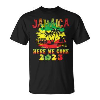 Jamaica Vacation 2023 Here We Come Matching Family Vacation Unisex T-Shirt | Mazezy