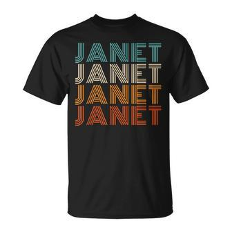 Janet Retro Personalized First Name Vintage Janet Unisex T-Shirt | Mazezy