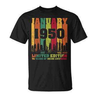 Januar 1950 70 Geburtstag 70 Jahre Alt Geburtstag T-Shirt - Seseable