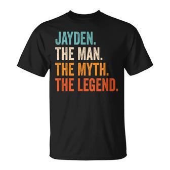 Jayden The Man The Myth The Legend First Name Jayden Gift For Mens Unisex T-Shirt - Seseable