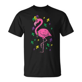 Jester Pink Flamingo Bird Animal Cute Mardi Gras Carnival V3 T-Shirt - Seseable
