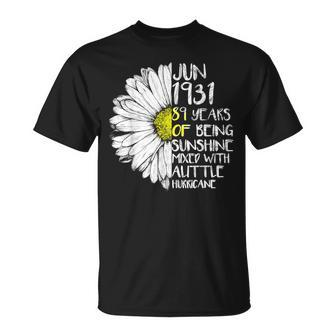 June Girl Made In 1931 89Th Sunshine Hurricane Birthday Unisex T-Shirt | Mazezy