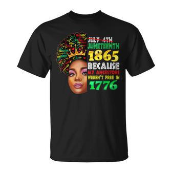 Junenth Girl Ancestors Werent Free 1776 July 4Th African T-Shirt - Seseable