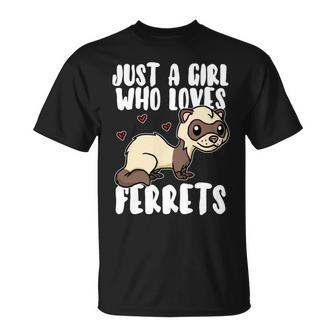 Just A Girl Who Loves Ferrets Cute Weasel Ferret Costume Unisex T-Shirt | Mazezy