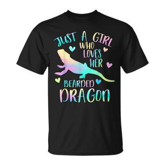 Just A Girl Who Loves Her Bearded Dragon Dragons Lover Unisex T-Shirt | Mazezy