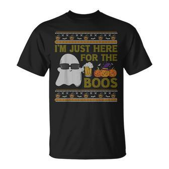 Im Just Here For The Boos Ugly Sweater Halloween T-shirt - Thegiftio UK