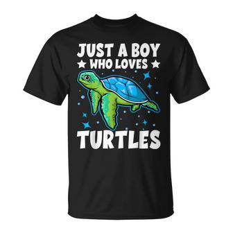 Just A Boy Who Loves Turtles Lover Sea Ocean Turtle T-shirt