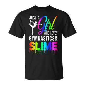 Just A Girl Who Loves Gymnastics & Slime For Girl T-Shirt - Seseable