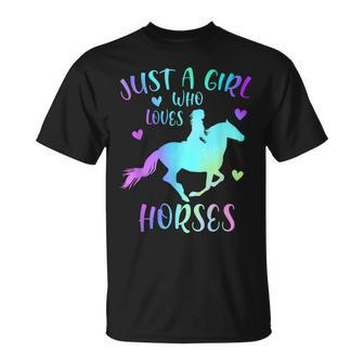 Just A Girl Who Loves Horses Girl Horse T-shirt - Seseable