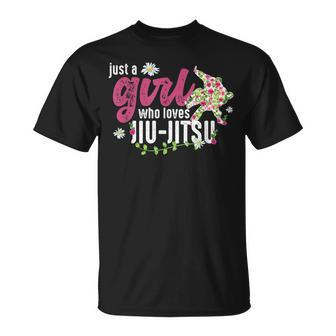 Just A Girl Who Loves Jiu-Jitsu Jiu-Jitsu Fighter T-Shirt - Seseable
