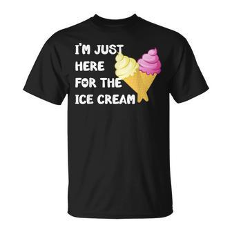 Im Just Here For The Ice Cream Soft Serve Waffle Cone T-shirt - Thegiftio UK