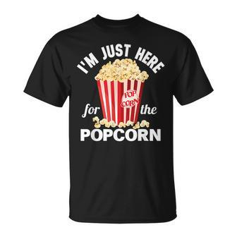 Im Just Here For The Popcorn Cinama Movie Theater Snack T-shirt - Thegiftio UK