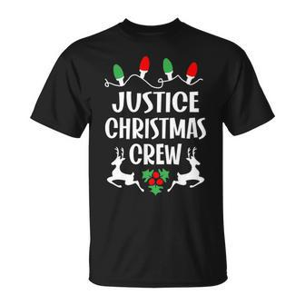 Justice Name Gift Christmas Crew Justice Unisex T-Shirt - Seseable