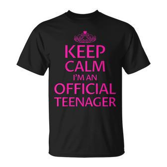 Keep Calm Im An Official Teenager Shirt Girls 13Th Birthday Unisex T-Shirt | Mazezy