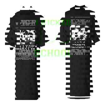 I Kicked 100 Days Of School Soccer Sports Boys Kids V2 T-Shirt | Seseable UK