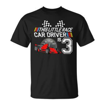 Kids 3 Year Old Race Car Birthday Shirt 3Rd Racing Party Gift Tee Unisex T-Shirt | Mazezy UK