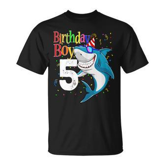 Kids 5Th Birthday Boy Shark Shirts Jaw-Some Five Shirt Boys Unisex T-Shirt | Mazezy