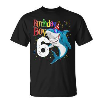 Kids 6Th Birthday Boy Shark Shirts Jaw-Some Six Shirt Boys Unisex T-Shirt | Mazezy