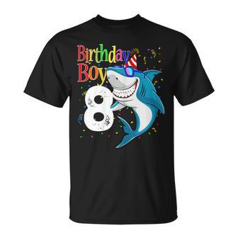 Kids 8Th Birthday Boy Shark Shirts Jaw-Some Eight Shirt Boys Unisex T-Shirt | Mazezy