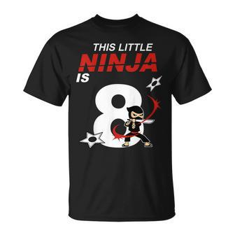 Kids 8Th Birthday Boys Ninja Martial Arts 8 Year Old Unisex T-Shirt | Mazezy