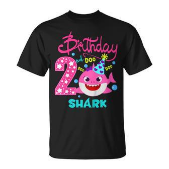 Kids Baby Shark 2 Years Old 2Nd Birthday Doo Doo Unisex T-Shirt | Mazezy