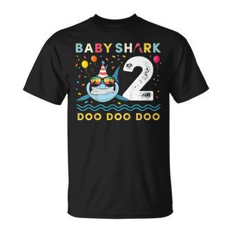 Kids Baby Shark Shirt Toddler 2Nd Birthday 2 Year Old Boy Or Girl V3 Unisex T-Shirt | Mazezy