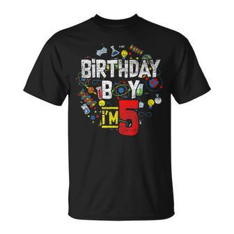 Kids Birthday Boy Im 5 Years Old Toddler 5Th Birthday T-Shirt - Seseable