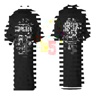 Kids Birthday Boy Im 5 Years Old Toddler 5Th Birthday T-Shirt - Seseable