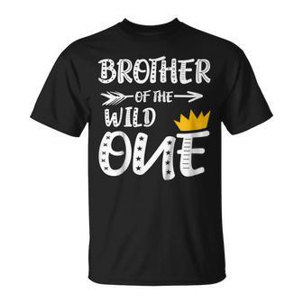 Kids Brother Of The Wild One King Queen Shirt 1St Birthday Unisex T-Shirt | Mazezy
