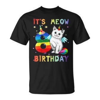 Kids Cute Kitten Kitty Cat 8Th Birthday Girl Shirt Kid Gift Unisex T-Shirt | Mazezy