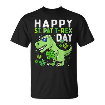Kids Happy St Pat Trex Day Dino St Patricks Day Toddler Boys V3 T-Shirt - Seseable