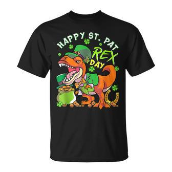 Kids Happy St Pat Trex Day Dino St Patricks Day Toddler Boys V4 T-Shirt - Seseable