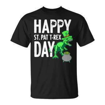 Kids Kids Happy St Pat Trex Day Dino Patricks Day Toddler V2 T-Shirt - Seseable