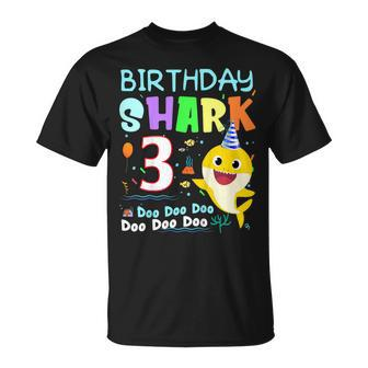 Kids Kids Baby Shark 3 Years Old 3Rd Birthday Doo Doo Shirt Unisex T-Shirt | Mazezy