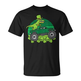 Kids Leprechaun Dino Monster Truck St Patricks Day Toddler B T-Shirt - Seseable