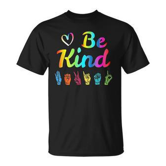 Be Kind Love Asl Sign Language Nonverbal Teacher Student T-shirt - Thegiftio UK