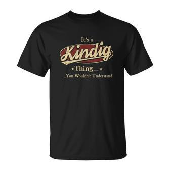 Kindig Last Name Kindig Family Name Crest Unisex T-Shirt - Seseable